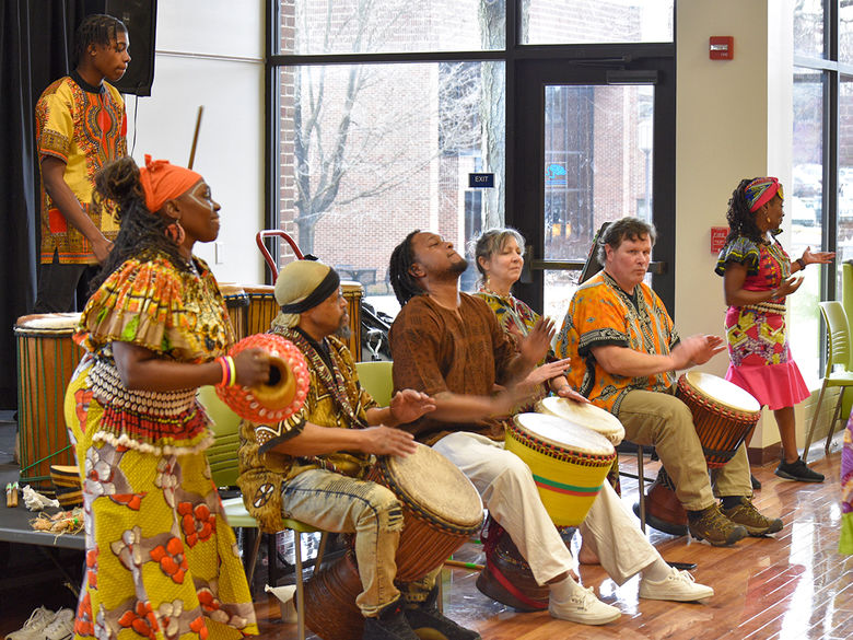The Dwennimmen African Dance Group performing at the Global Eats - Soul Food event.