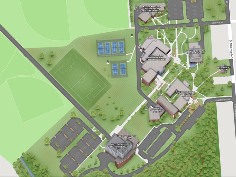 Screenshot of the interactive campus map.