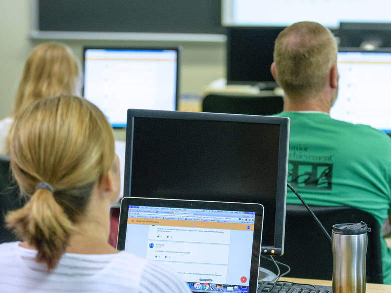 Students listening in class