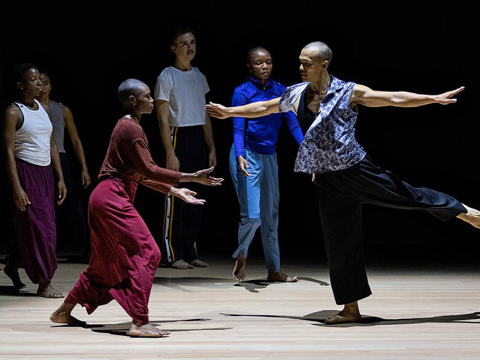 Dancers on a stage in a performance