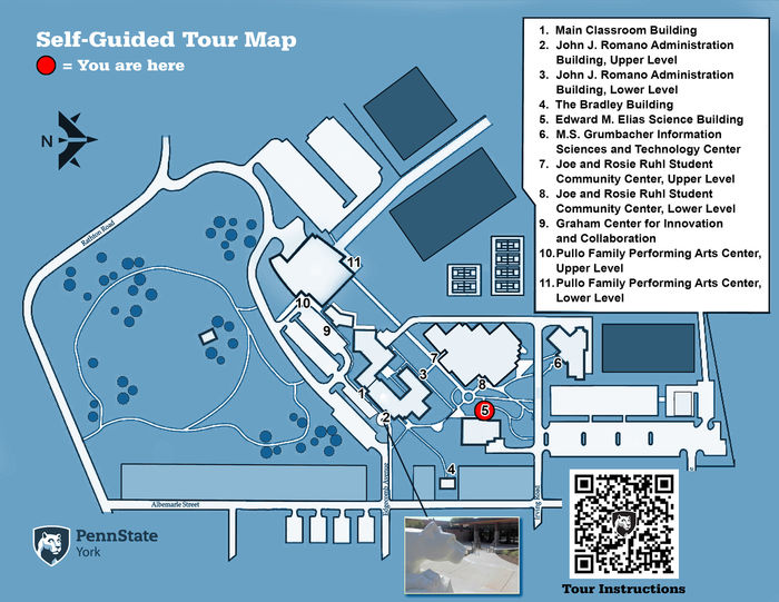 Edward Elias Science Building Self-Guided Tour Map