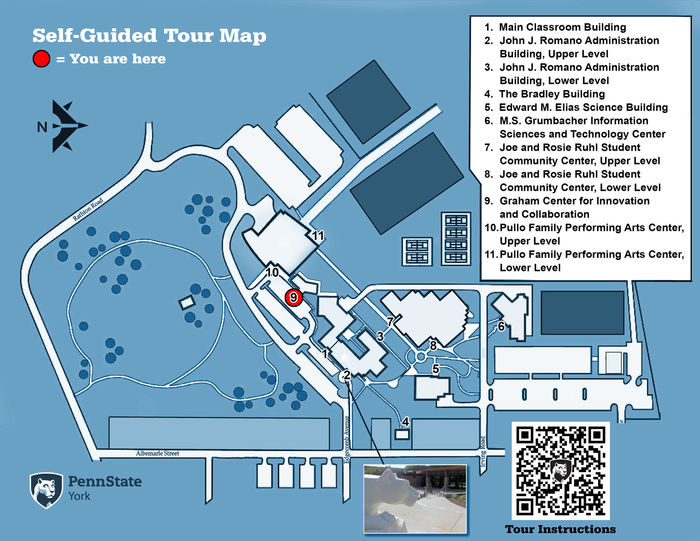 Graham Center for Innovation and Collaboration Self-Guided Tour Map