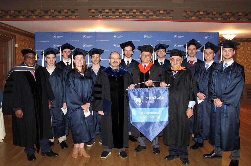 group of first ME degree graduates at Penn State Scranton