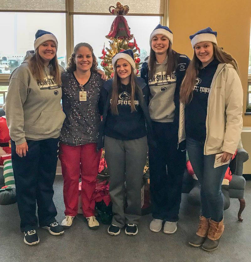 York Women's B-ball Holiday Cheer1