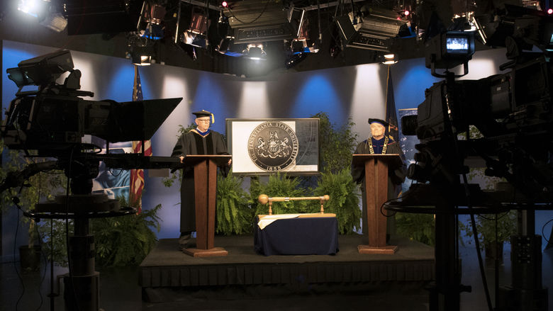 virtual commencement wide shot