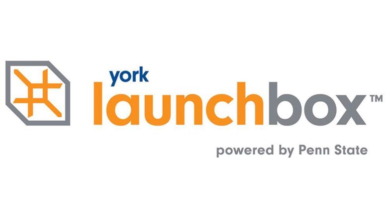 Graphic in blue and yellow with the word York LaunchBox