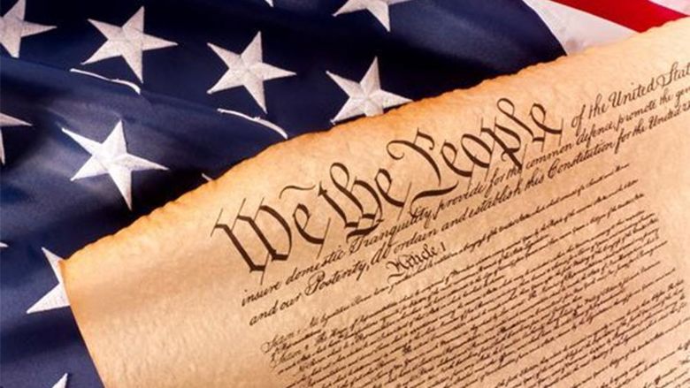 Close-up photo of a portion of the American and the Constitution
