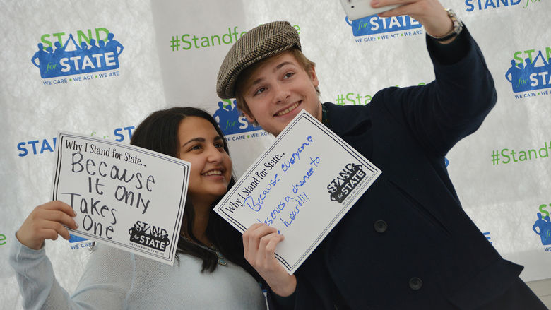 Two students taking a selfie