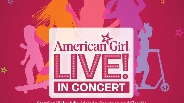 Graphic including the words American Girl Live in Concert and female shadow cutout images