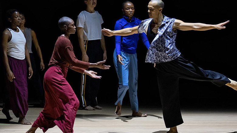 Dancers on a stage in a performance