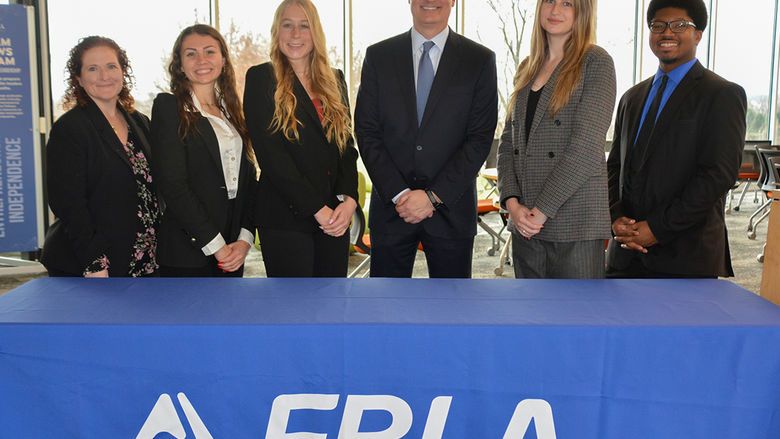 Students in FBLA at a guest speaker event.