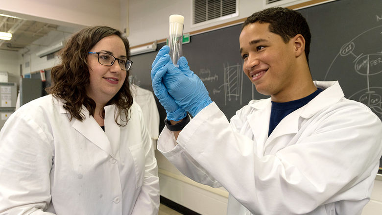 Biology Classroom with Two Students