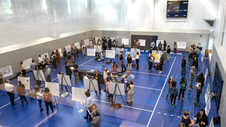 The MAC viewed from above during the Exhibition of Undergraduate Research and Creative Accomplishments
