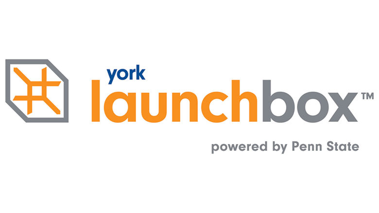 Graphic in blue and yellow with the word York LaunchBox