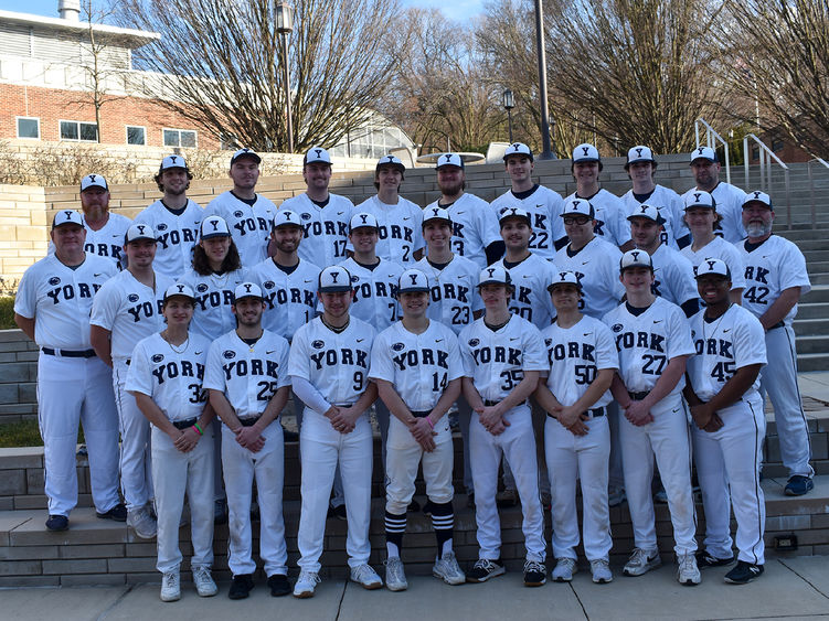 Group shot of the Penn State York 2023 baseball team in uniform