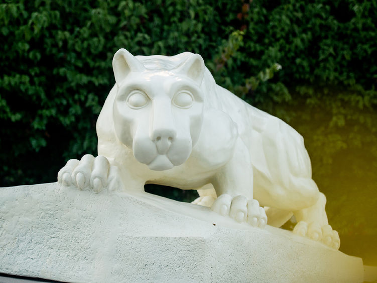 Cream colored Penn State Nittany Lion Shrine