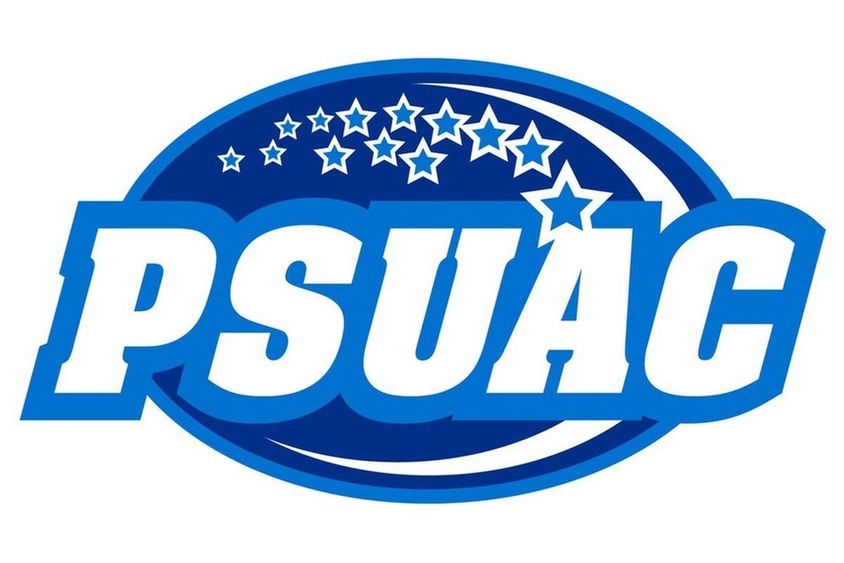 Penn State University Athletic Conference Blue and white logo for Penn State University Athletic Conference (PSUAC)