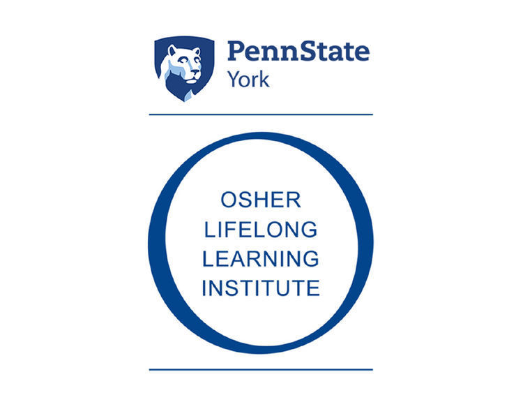 Penn State York mark including shield and lion and the words Osher Lifelong Learning Instiute lett O