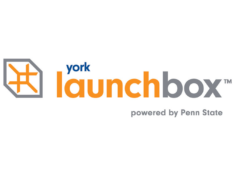 The words York and LaunchBox with a graphic design, logo